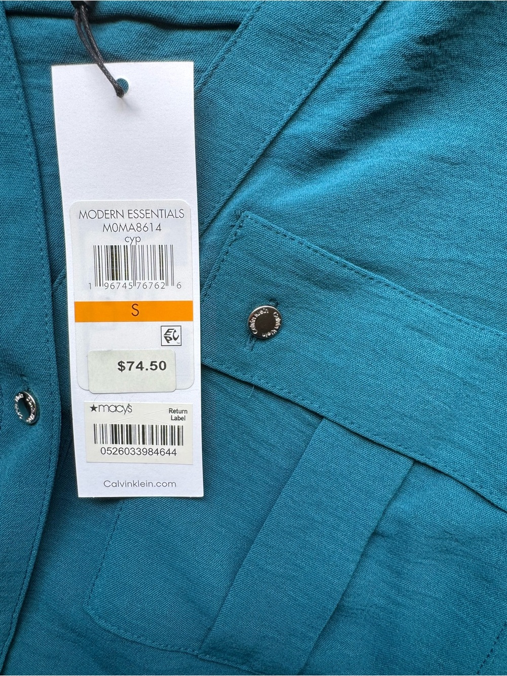 NWT Calvin Klein Long Sleeved Top S - Picture 4 of 6